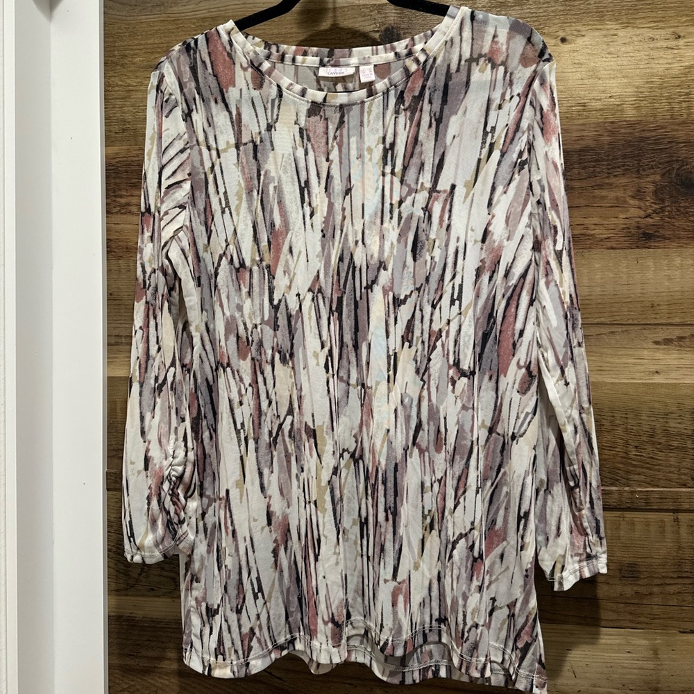Logo Layers Abstract Patterned Women's Top - XL